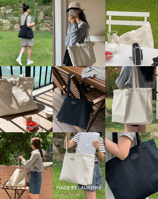 [Made Lauren]Basic strap eco bag - 3 color