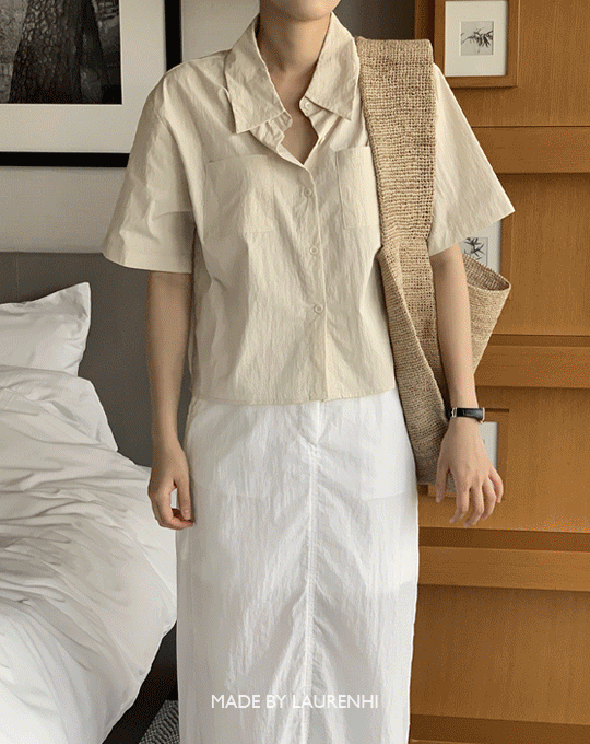 [Made Lauren]코타 빅카라 포켓 반팔 셔츠 - 3 color